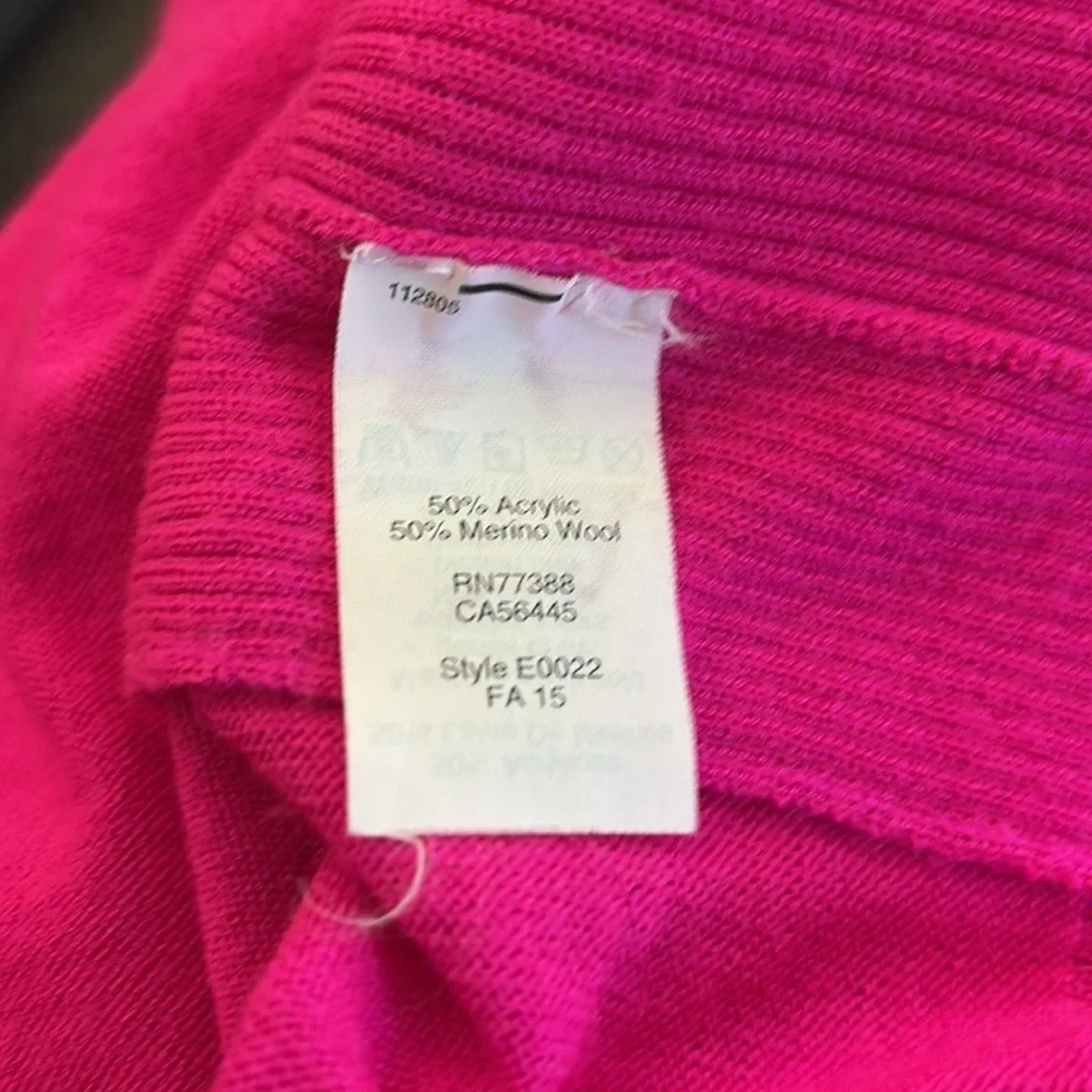 J Crew Crew Neck Pull Over Merino Wool Blend Sweater in Hot Pink Size‎ S